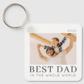 Eenvoudige Moderne Chic Custom Best Pap Foto Sleutelhanger (Voorkant)