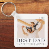 Eenvoudige Moderne Chic Custom Best Pap Foto Sleutelhanger (Voorkant)
