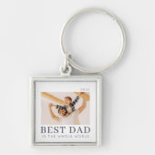 Eenvoudige Moderne Chic Custom Best Pap Foto Sleutelhanger (Voorkant)