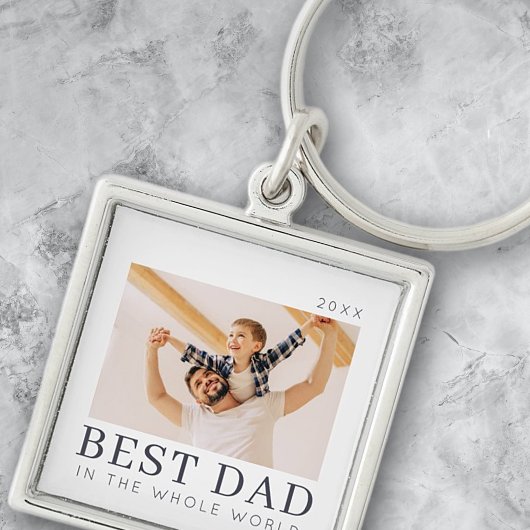 Eenvoudige Moderne Chic Custom Best Pap Foto Sleutelhanger