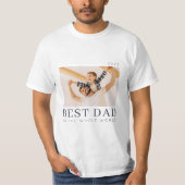 Eenvoudige Moderne Chic Custom Best Pap Foto T-shirt (Voorkant)