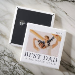 Eenvoudige Moderne Chic Custom Best Pap Foto Vierkante Button 5,1 Cm<br><div class="desc">Het ontwerp is samengesteld uit moderne chic typografie met sans serif en serif doopvont.</div>