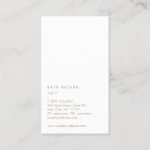 Eenvoudige, moderne Chic Gold Leaves Branch Visitekaartje (Achterkant)