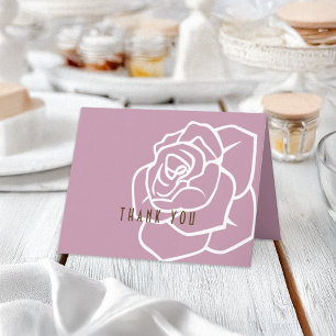 Eenvoudige Moderne Chic Roze Roos Bedankkaart