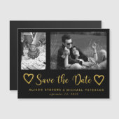 Eenvoudige moderne chic script bruiloft foto bewaa magnetische uitnodiging (Voorkant / Achterkant)