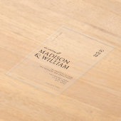 Eenvoudige moderne chique bruiloft acryl uitnodigingen (Laagn)