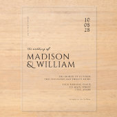 Eenvoudige moderne chique bruiloft acryl uitnodigingen (Voorkant)