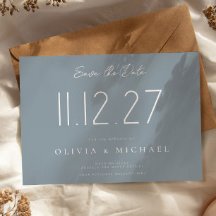 Eenvoudige moderne chique bruiloft non-foto opslaa save the date