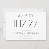 Eenvoudige moderne chique bruiloft non-foto opslaa save the date (Voorkant)