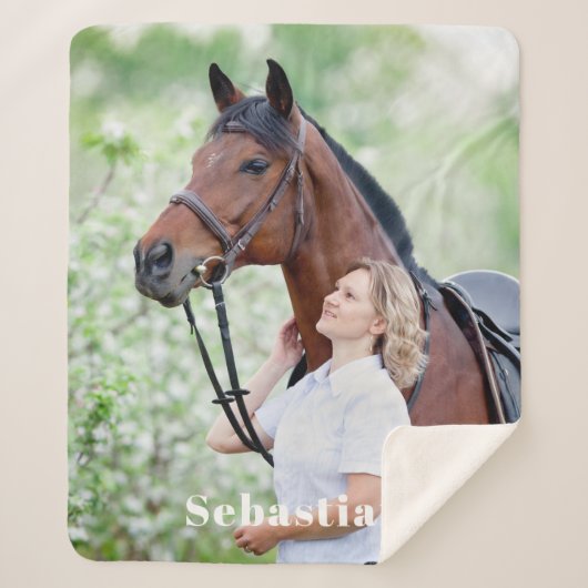 Eenvoudige moderne chique gepersonaliseerde huisdi sherpa deken (Voorkant)