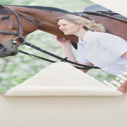 Eenvoudige moderne chique gepersonaliseerde huisdi sherpa deken (3/4)