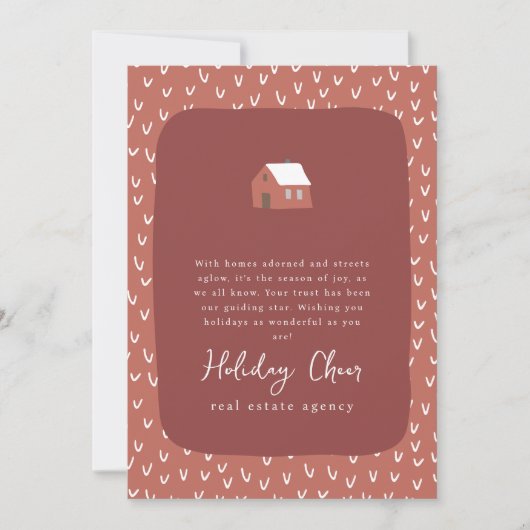 Eenvoudige moderne chique onroerend goed bedrijf feestdagenkaart (Voorkant)