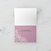 Eenvoudige moderne chique roze rose bedankje bedankkaart (Binnen)