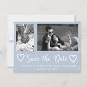 Eenvoudige moderne chique script bruiloft foto ops magnetische uitnodiging (Voorkant)