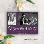 Eenvoudige moderne chique script bruiloft foto ops magnetische uitnodiging