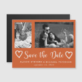 Eenvoudige moderne chique script bruiloft foto ops magnetische uitnodiging (Voorkant / Achterkant)