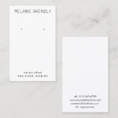 Eenvoudige moderne chique sieraden oorbel display visitekaartje (Voorkant / Achterkant)