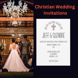 Eenvoudige, moderne Christelijke huwelijksuitnodig Kaart