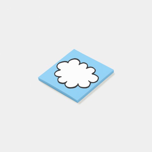 Eenvoudige moderne Cloud Think Bubble Post-it® Notes (Schuin)