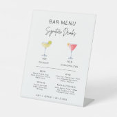 Eenvoudige moderne cocktail Signature Drink Bar Me Reclamebord Met Voetstuk (Voorkant)
