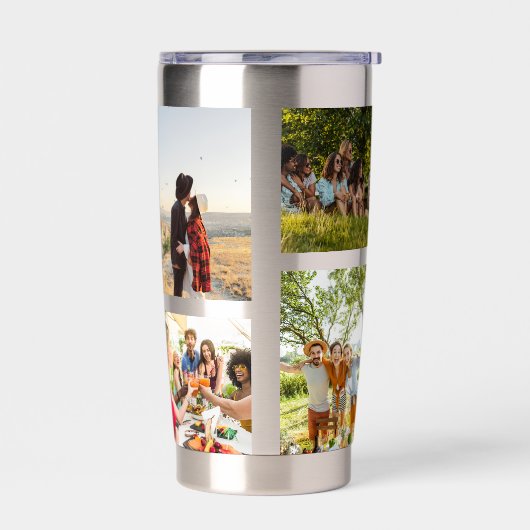 Eenvoudige moderne collage van 8 foto's geïsoleerde drinkbeker (Links)