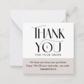 Eenvoudige moderne crème beige zaken dank u notitiekaartje (Voorkant)