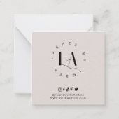 Eenvoudige moderne crème beige zaken dank u notitiekaartje (Achterkant)