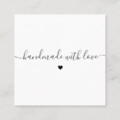 Eenvoudige moderne crème en wit dank u vierkante visitekaartje (Achterkant)