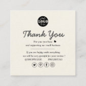 Eenvoudige moderne crème en wit dank u vierkante visitekaartje (Voorkant)