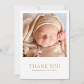 Eenvoudige moderne cross minimalistische foto doop bedankkaart (Voorkant)