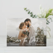 Eenvoudige Moderne Custom foto bruiloft opslaan va Kaart (Staand voorkant)