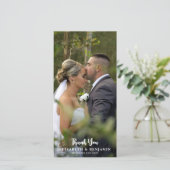 Eenvoudige Moderne Custom Pas getrouwd Fotobruilof Bedankkaart (Staand voorkant)