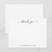 Eenvoudige moderne dank u elegante script typograf notitiekaartje (Voorkant / Achterkant)