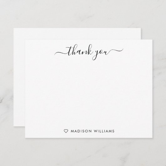 Eenvoudige moderne dank u elegante script typograf notitiekaartje (Voorkant / Achterkant)