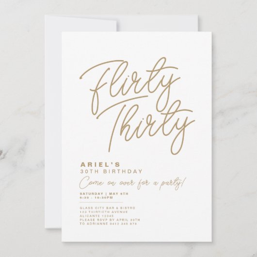 Eenvoudige, moderne dertig-jarige uitnodiging (Voorkant)