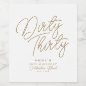 Eenvoudige moderne, dertig persoonlijke verjaardag wijn etiket (Enkel label)