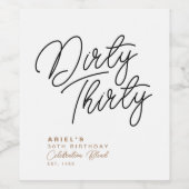 Eenvoudige moderne, dertig persoonlijke verjaardag wijn etiket (Enkel label)