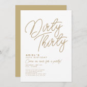 Eenvoudige moderne 'Dertigday'-uitnodiging Kaart (Voorkant / Achterkant)