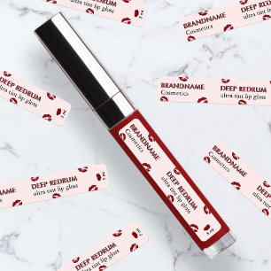 Eenvoudige Moderne Diepe Rode Rum Tone Custom Lip Labels