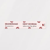 Eenvoudige Moderne Diepe Rode Rum Tone Custom Lip  Labels (Design 1)