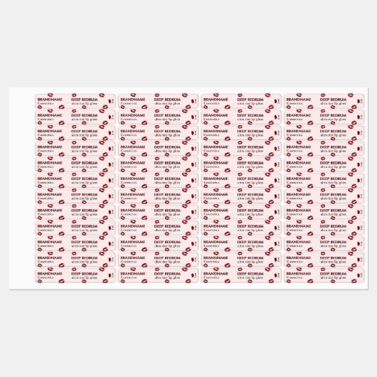 Eenvoudige Moderne Diepe Rode Rum Tone Custom Lip  Labels (Vel)