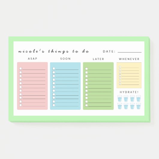 Eenvoudige moderne dingen om te doen post-it® notes (Voorkant)