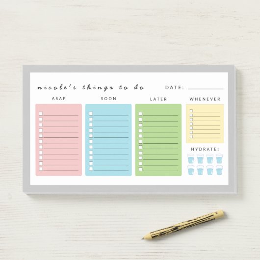 Eenvoudige moderne dingen om te doen post-it® notes (Op bureau)