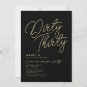 Eenvoudige Moderne 'Dirty Thirty' Verjaardagsuitno Kaart (Voorkant)