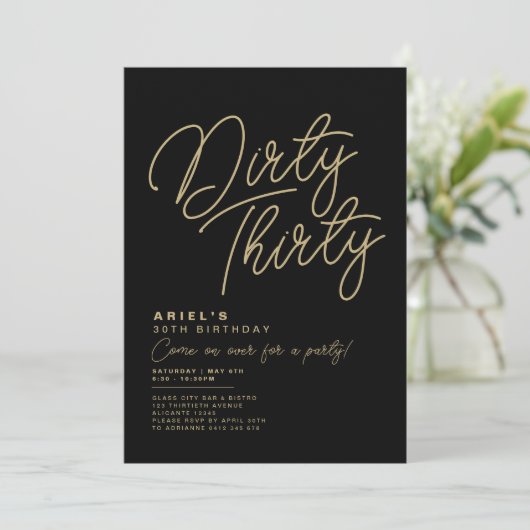 Eenvoudige Moderne 'Dirty Thirty' Verjaardagsuitno Kaart (Staand voorkant)