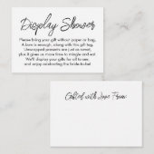 Eenvoudige Moderne Display Douche Bruidscadeaukaar Informatiekaartje (Voorkant / Achterkant)