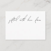 Eenvoudige, moderne Display Shower Bridal CadeauKa Informatiekaartje (Achterkant)