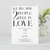 Eenvoudige Moderne Donker en Lichte bruiloft Kaart (Staand voorkant)