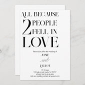 Eenvoudige Moderne Donker en Lichte bruiloft Kaart (Voorkant / Achterkant)