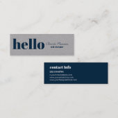 Eenvoudige, moderne, donkere en witte achtergrond mini visitekaartje (Voorkant / Achterkant)